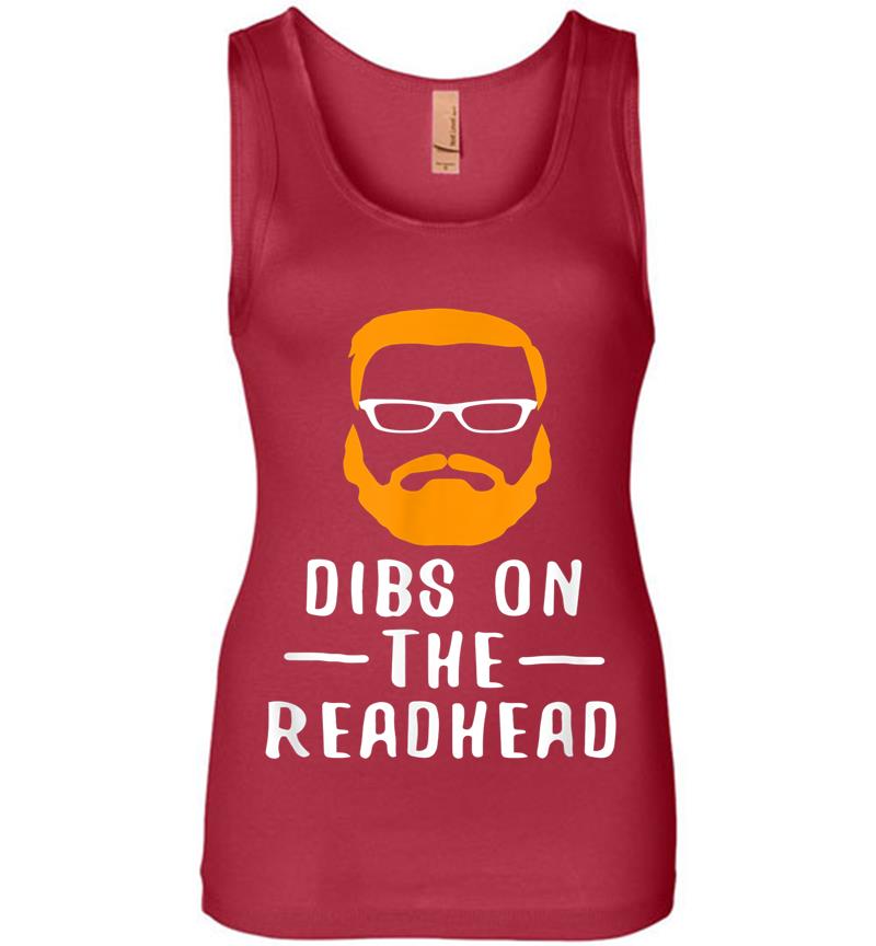 Inktee Store - Dibs On The Redhead St. Patrick`s Day Irish Bearded Hipster Womens Jersey Tank Top Image