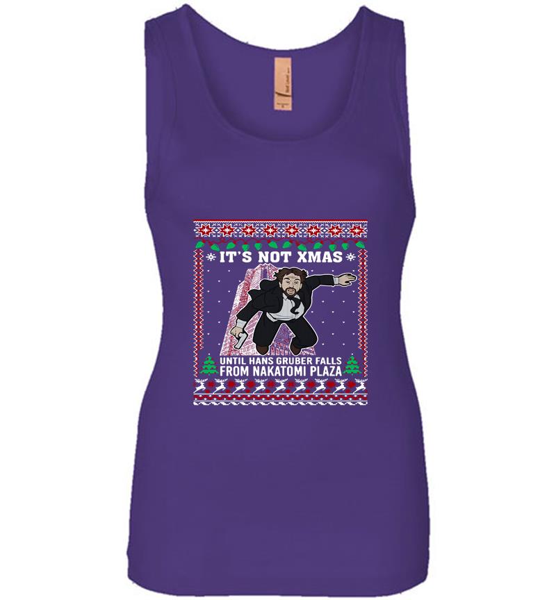 Inktee Store - Die Hard It’s Not Xmas From Nakatomi Plaza Christmas Womens Jersey Tank Top Image