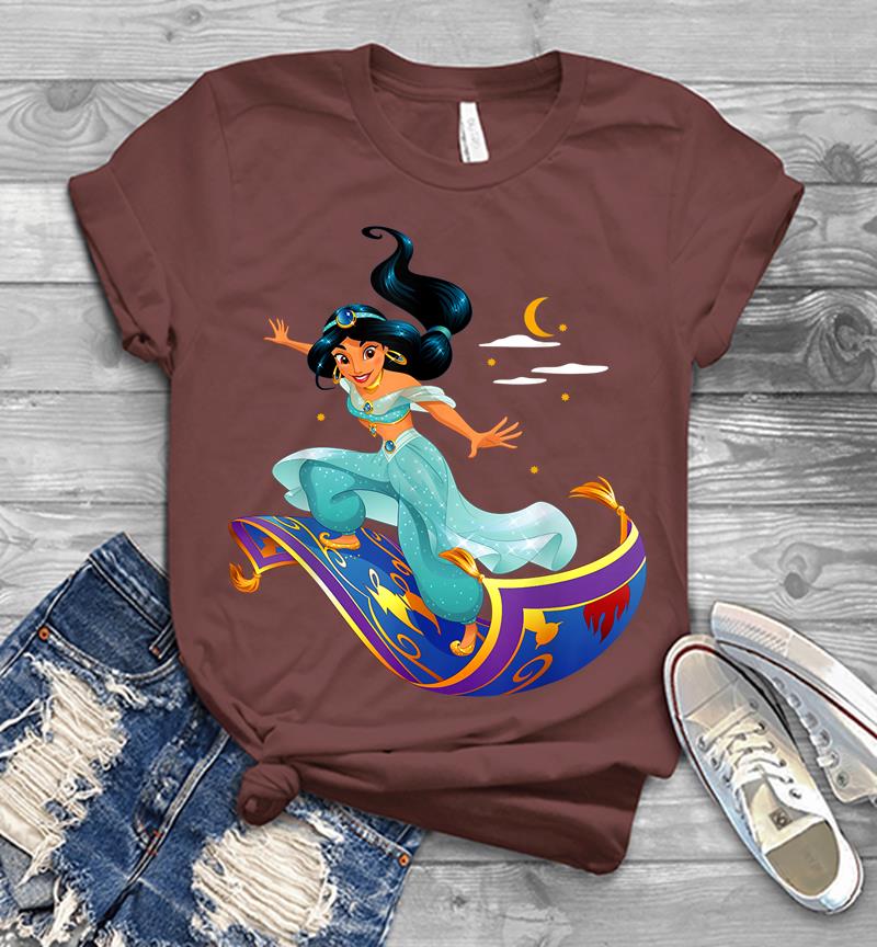 Inktee Store - Disney Aladdin Princess Jasmine Magic Carpet Pose Mens T-Shirt Image
