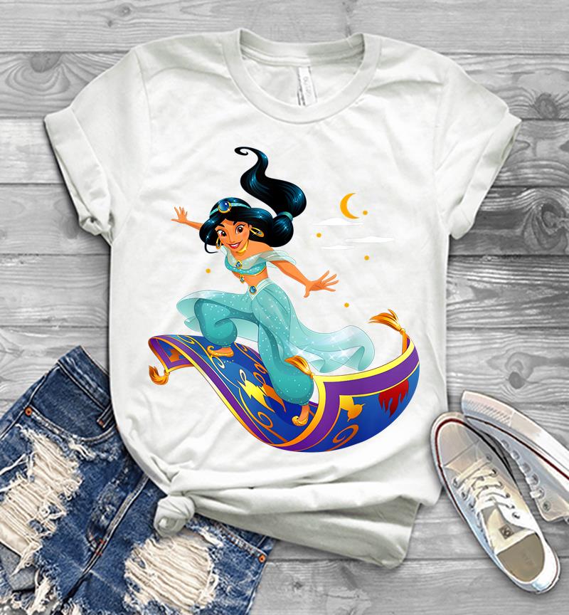 Inktee Store - Disney Aladdin Princess Jasmine Magic Carpet Pose Mens T-Shirt Image