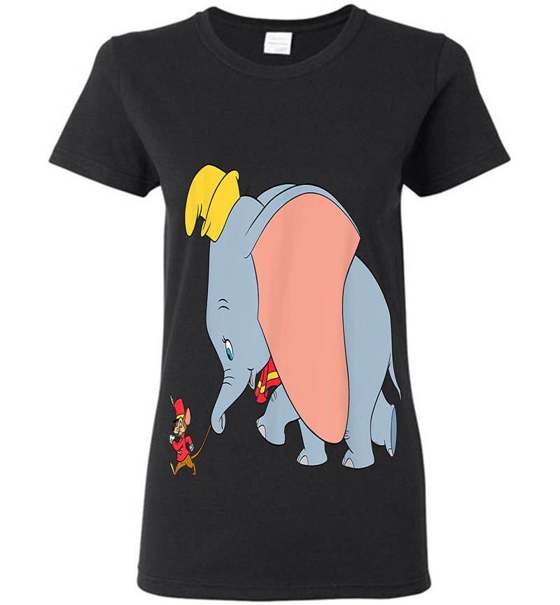 Disney Classic Dumbo And Timothy Q. Mouse Walking Womens T-shirt
