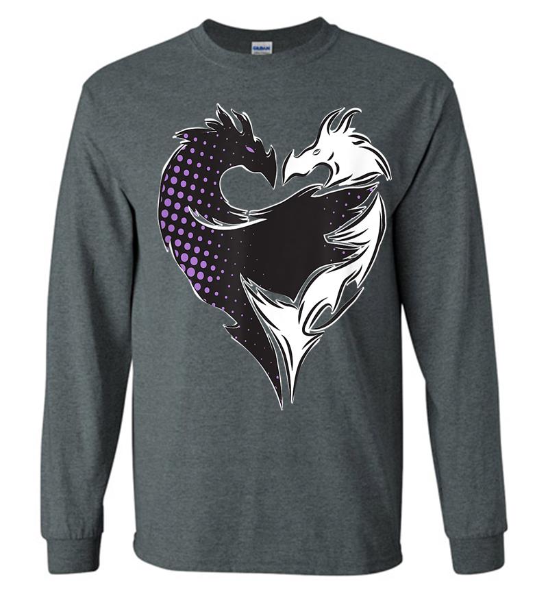 Inktee Store - Disney Descendants 3 Mal Heart Dragons Motif Long Sleeve T-Shirt Image