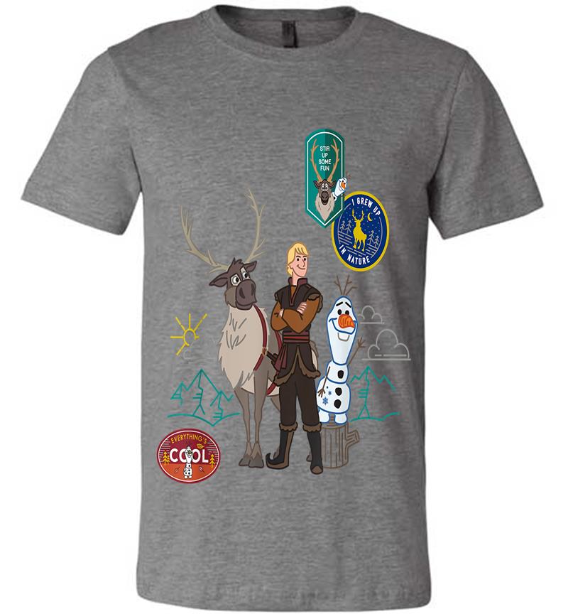 Inktee Store - Disney Frozen 2 Olaf, Sven, And Kristoff Patches Premium T-Shirt Image