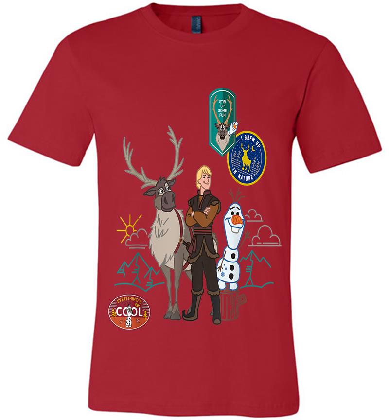 Inktee Store - Disney Frozen 2 Olaf, Sven, And Kristoff Patches Premium T-Shirt Image