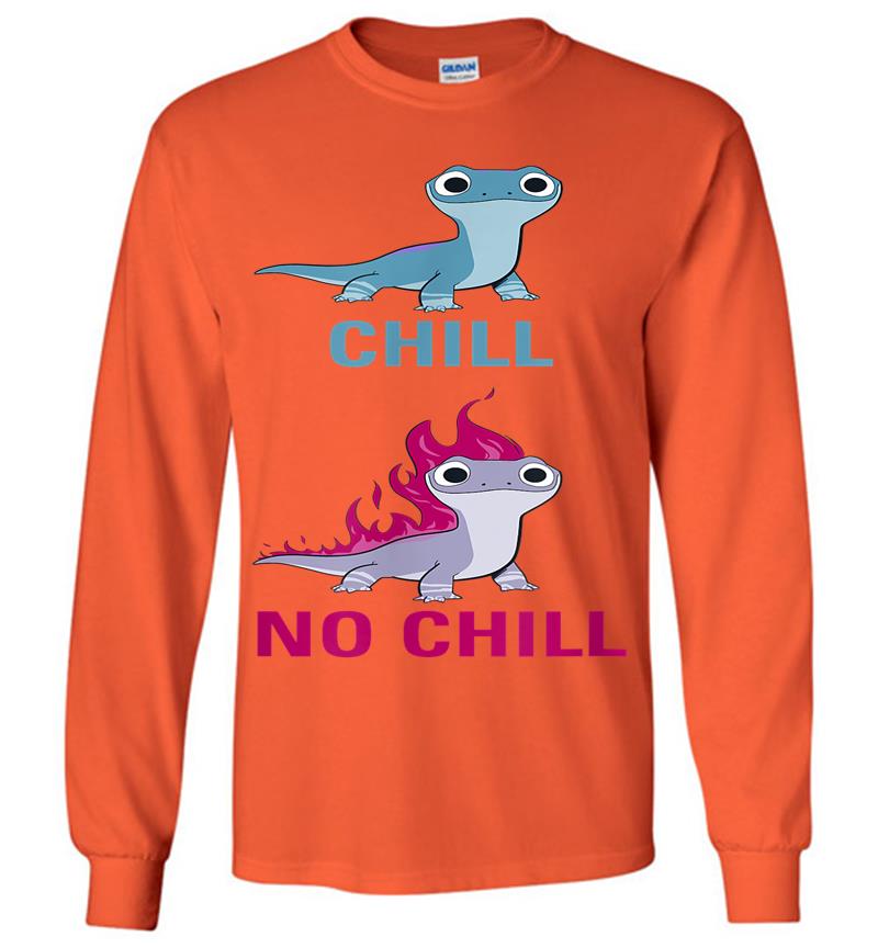 Inktee Store - Disney Frozen 2 Salamander Chill Vs No Chill Long Sleeve T-Shirt Image