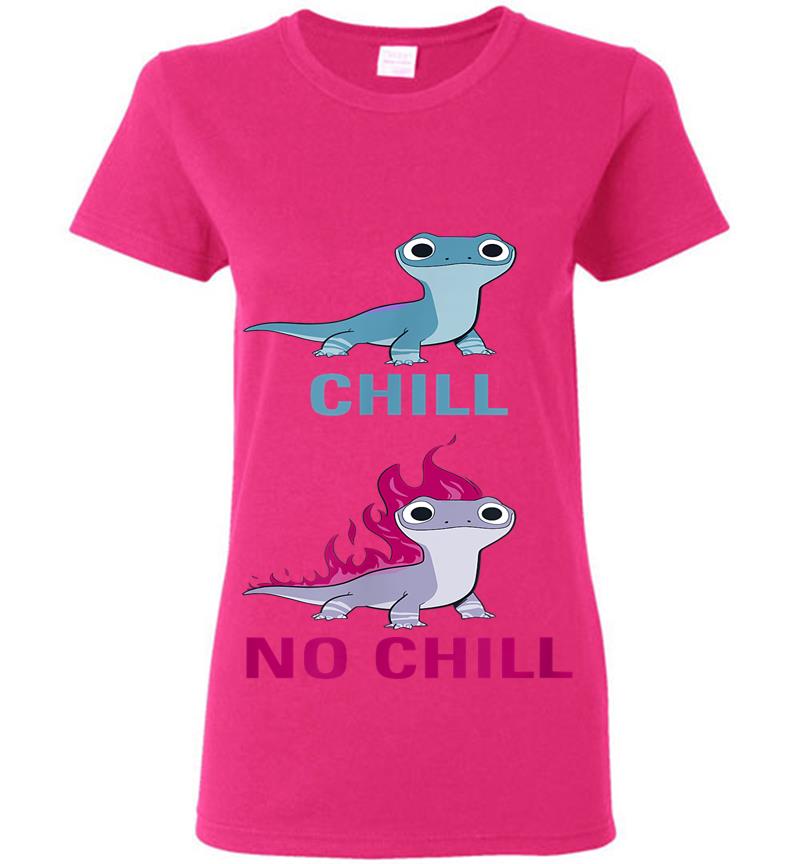 Inktee Store - Disney Frozen 2 Salamander Chill Vs No Chill Womens T-Shirt Image