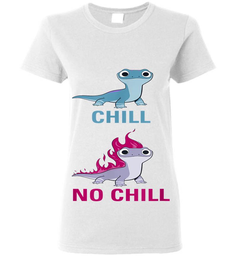 Inktee Store - Disney Frozen 2 Salamander Chill Vs No Chill Womens T-Shirt Image