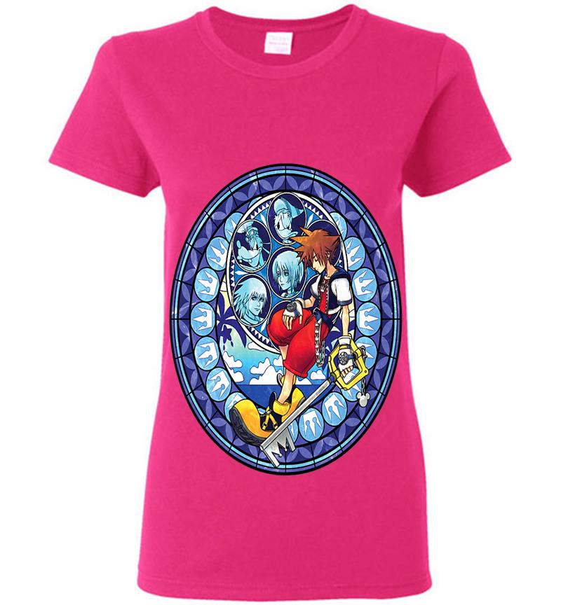 Inktee Store - Disney Kingdom Hearts Sora Keyblade Mosaic Womens T-Shirt Image