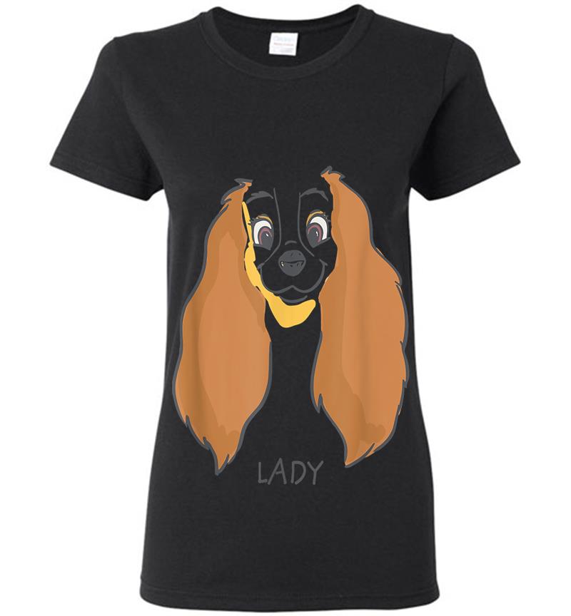 Disney Lady And The Tramp Lady Face Sketch Costume Womens T-shirt