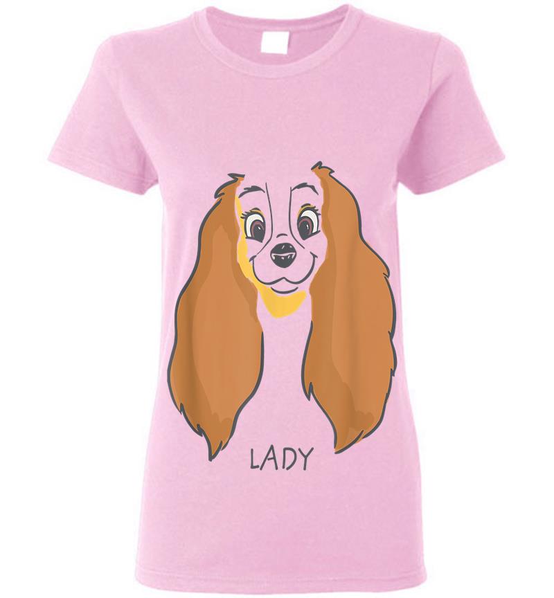 Inktee Store - Disney Lady And The Tramp Lady Face Sketch Costume Womens T-Shirt Image