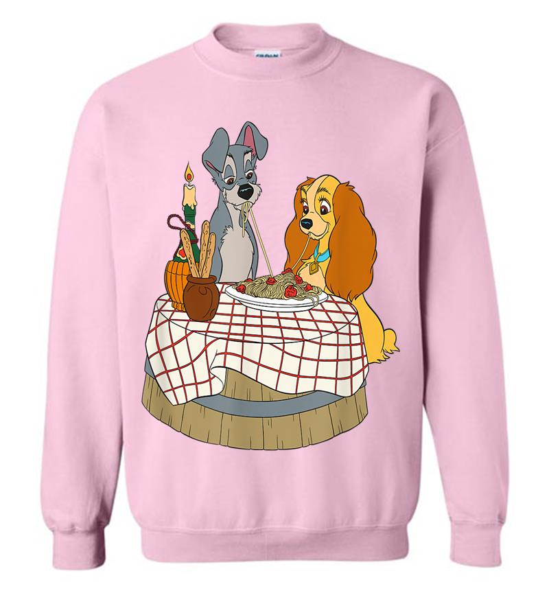 Inktee Store - Disney Lady And Tramp Bella Notte Spaghetti Sweatshirt Image