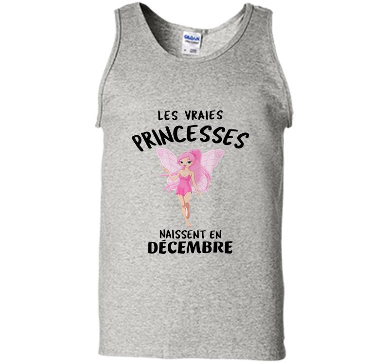 Disney Les Vraies Princesses Naissent En Decembre Mens Tank Top