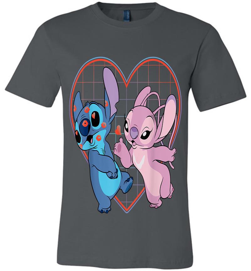 Disney Lilo And Stitch Angel Heart Kisses Premium T-Shirt