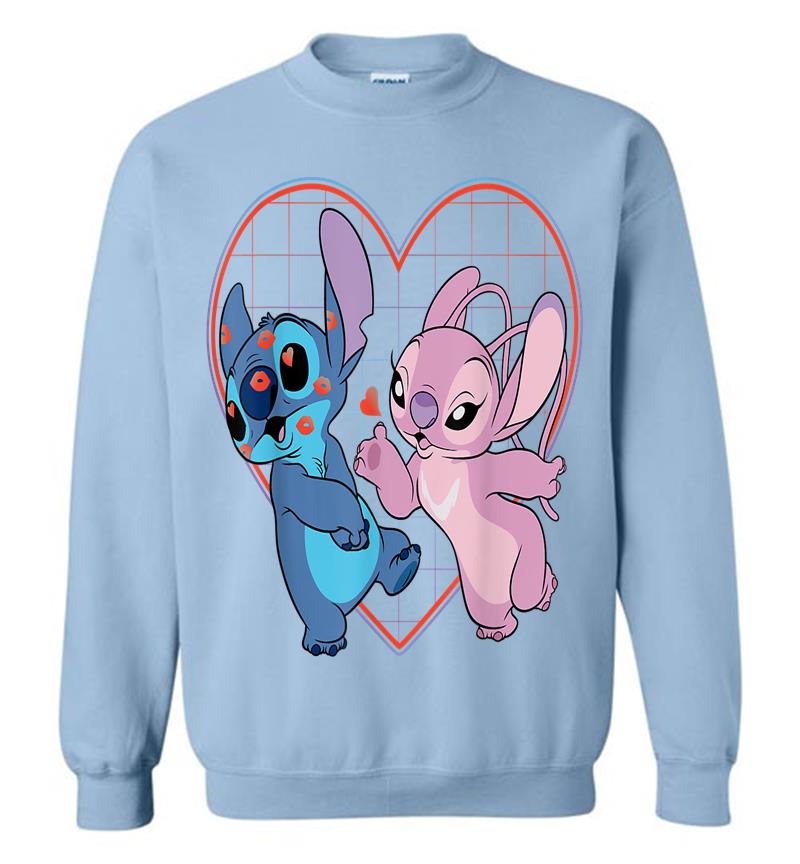Inktee Store - Disney Lilo And Stitch Angel Heart Kisses Sweatshirt Image