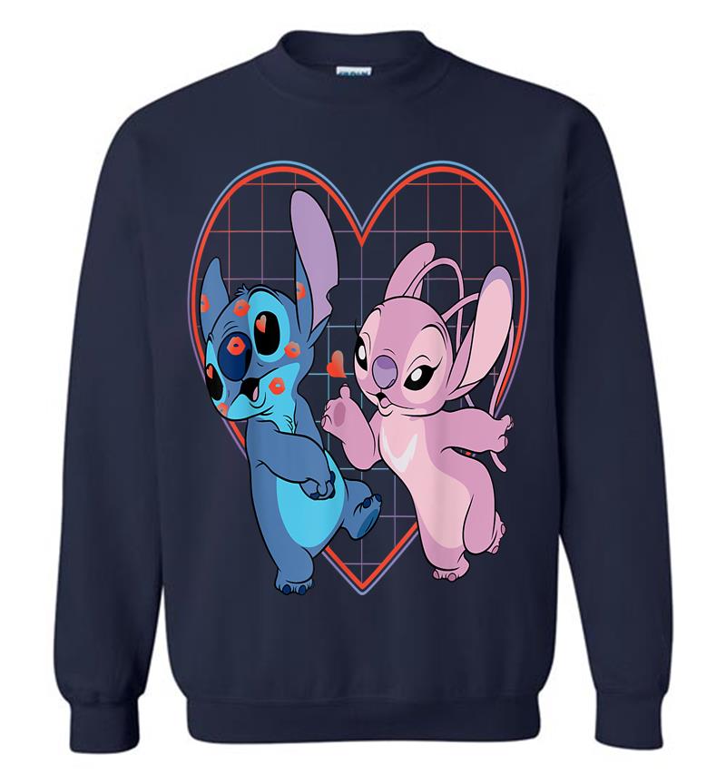 Inktee Store - Disney Lilo And Stitch Angel Heart Kisses Sweatshirt Image