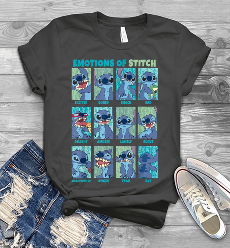Inktee Store - Disney Lilo Stitch Emotions Of Stitch Panels Men T-Shirt Image