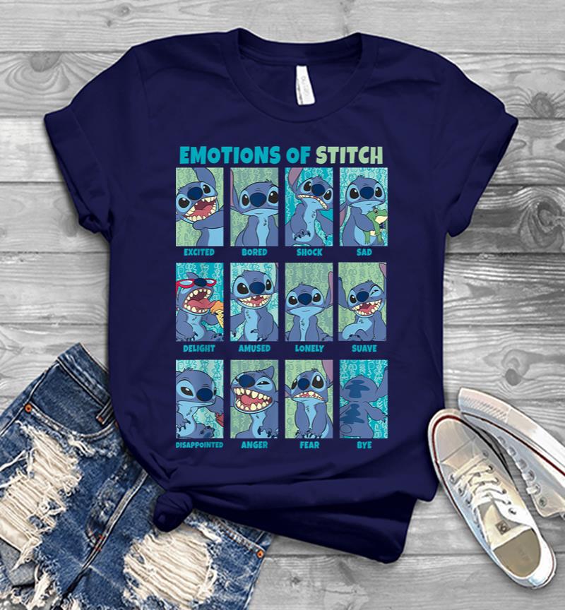Inktee Store - Disney Lilo Stitch Emotions Of Stitch Panels Men T-Shirt Image