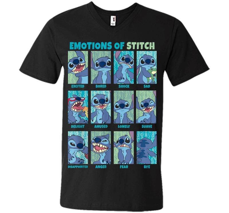 Disney Lilo Stitch Emotions Of Stitch Panels V-neck T-shirt