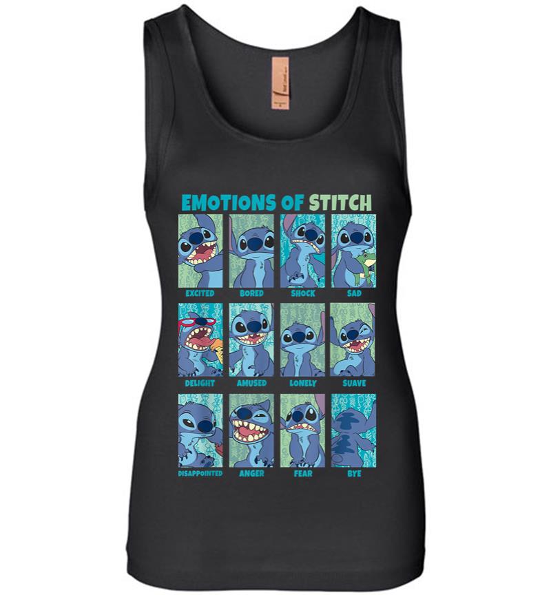Disney Lilo Stitch Emotions Of Stitch Panels Women Jersey Tank Top