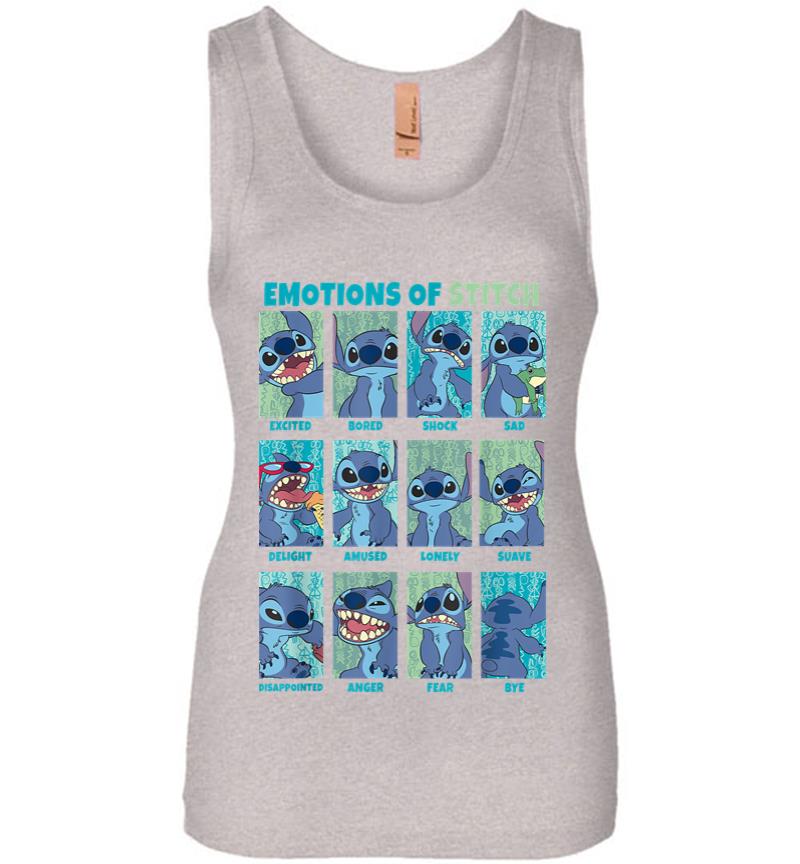 Inktee Store - Disney Lilo Stitch Emotions Of Stitch Panels Women Jersey Tank Top Image