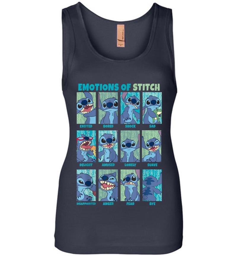 Inktee Store - Disney Lilo Stitch Emotions Of Stitch Panels Women Jersey Tank Top Image
