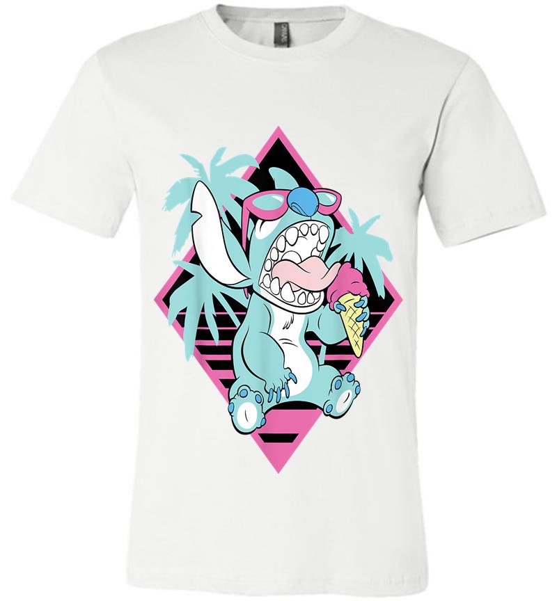 Inktee Store - Disney Lilo &Amp; Stitch Ice Cream Retro 90S Beach Premium T-Shirt Image