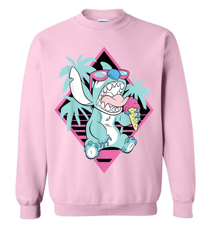 Inktee Store - Disney Lilo &Amp; Stitch Ice Cream Retro 90S Beach Sweatshirt Image