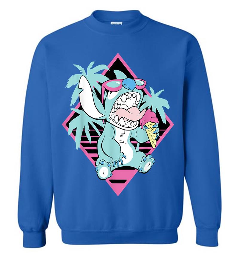 Inktee Store - Disney Lilo &Amp; Stitch Ice Cream Retro 90S Beach Sweatshirt Image