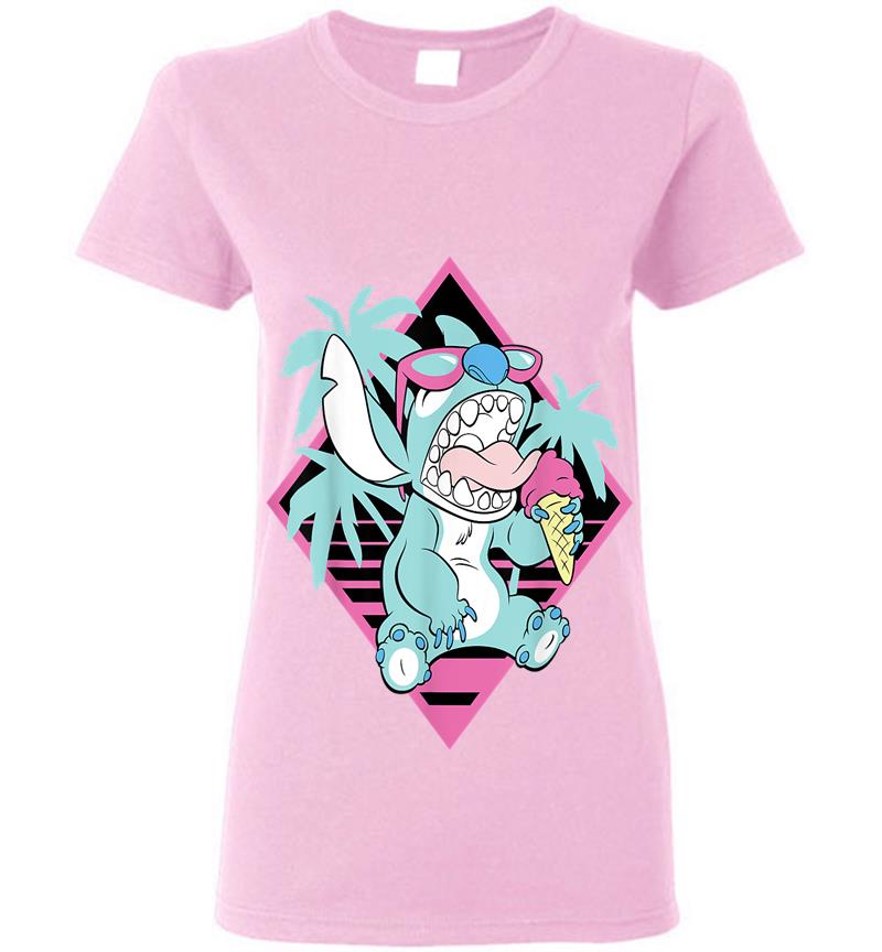 Inktee Store - Disney Lilo &Amp; Stitch Ice Cream Retro 90S Beach Womens T-Shirt Image