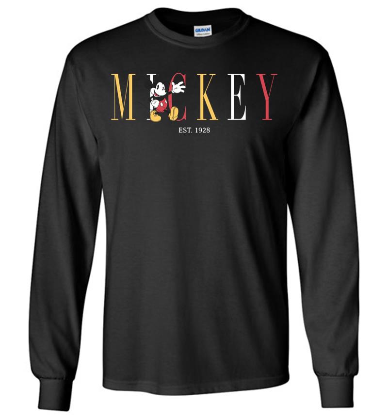 Disney Mickey And Friends Mickey Mouse Est. 1928 Simple Text Long Sleeve T-shirt
