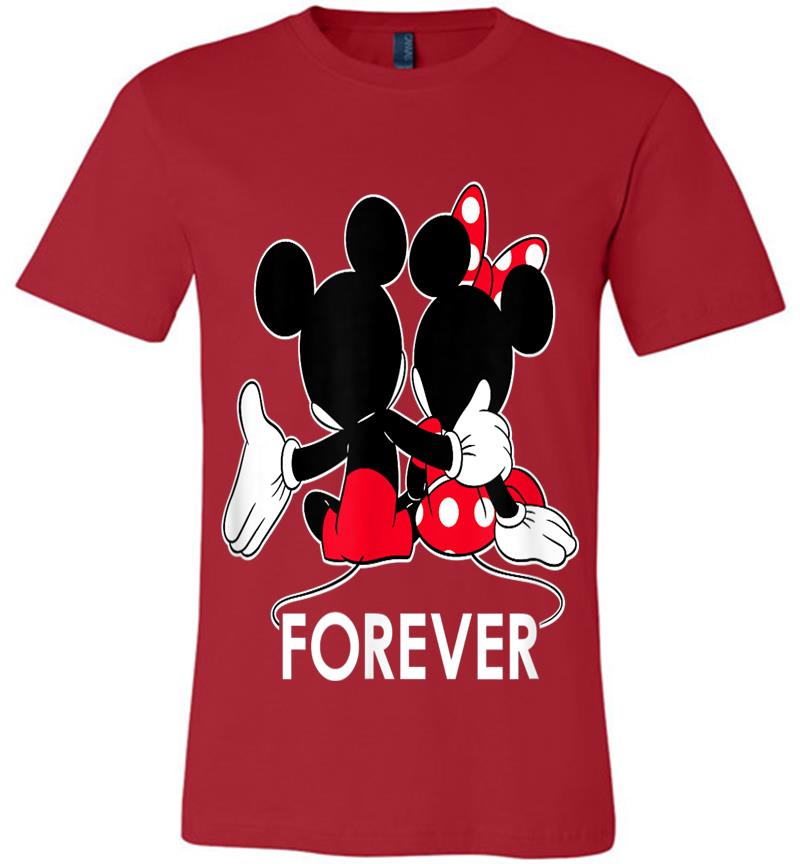 Inktee Store - Disney Mickey And Minnie Mouse Silhouettes Forever Premium T-Shirt Image
