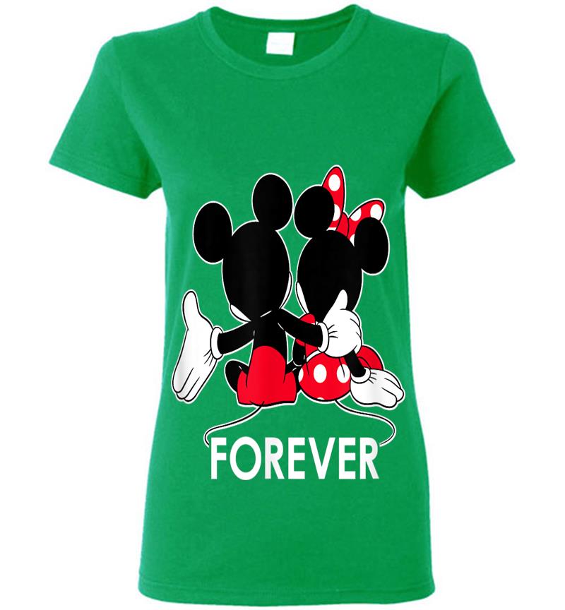 Inktee Store - Disney Mickey And Minnie Mouse Silhouettes Forever Womens T-Shirt Image
