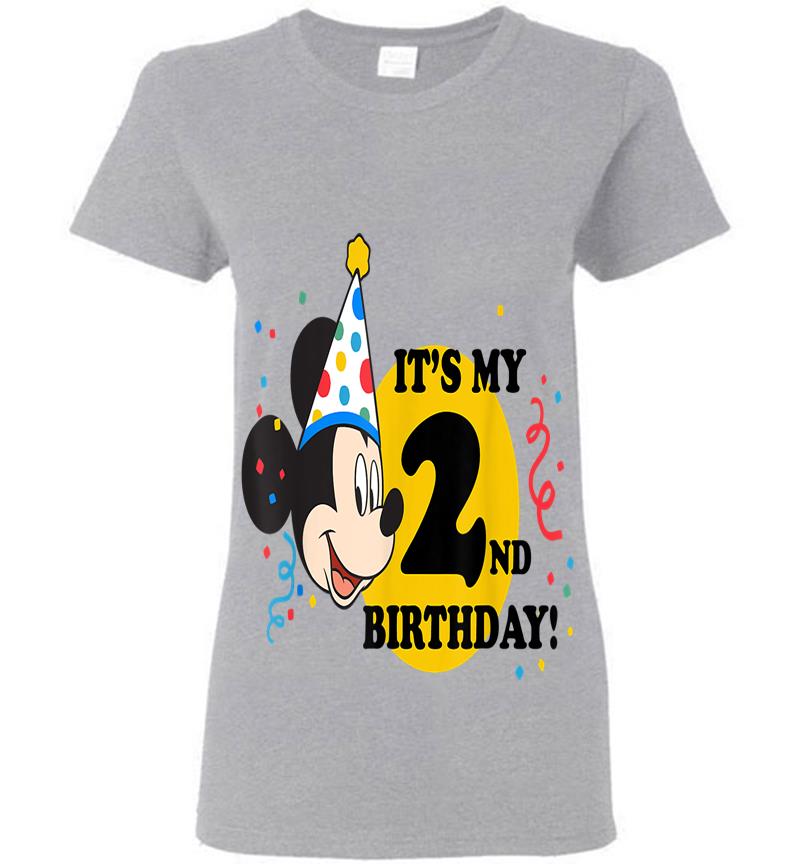 Inktee Store - Disney Mickey Mouse 2Nd Birthday Womens T-Shirt Image