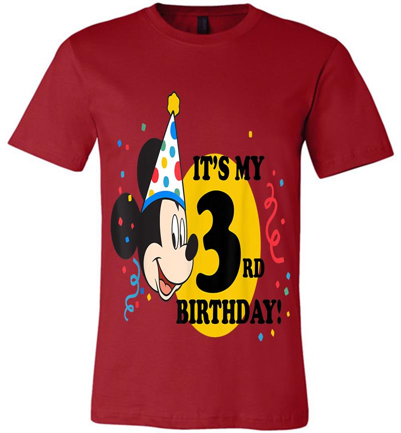 Inktee Store - Disney Mickey Mouse 3Rd Birthday Premium T-Shirt Image