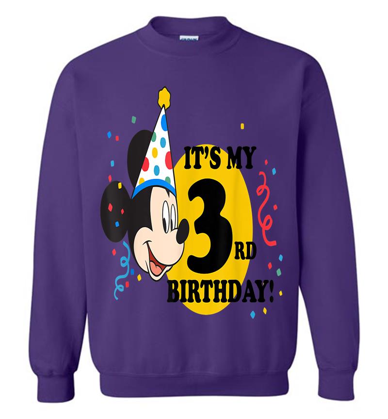 Inktee Store - Disney Mickey Mouse 3Rd Birthday Sweatshirt Image