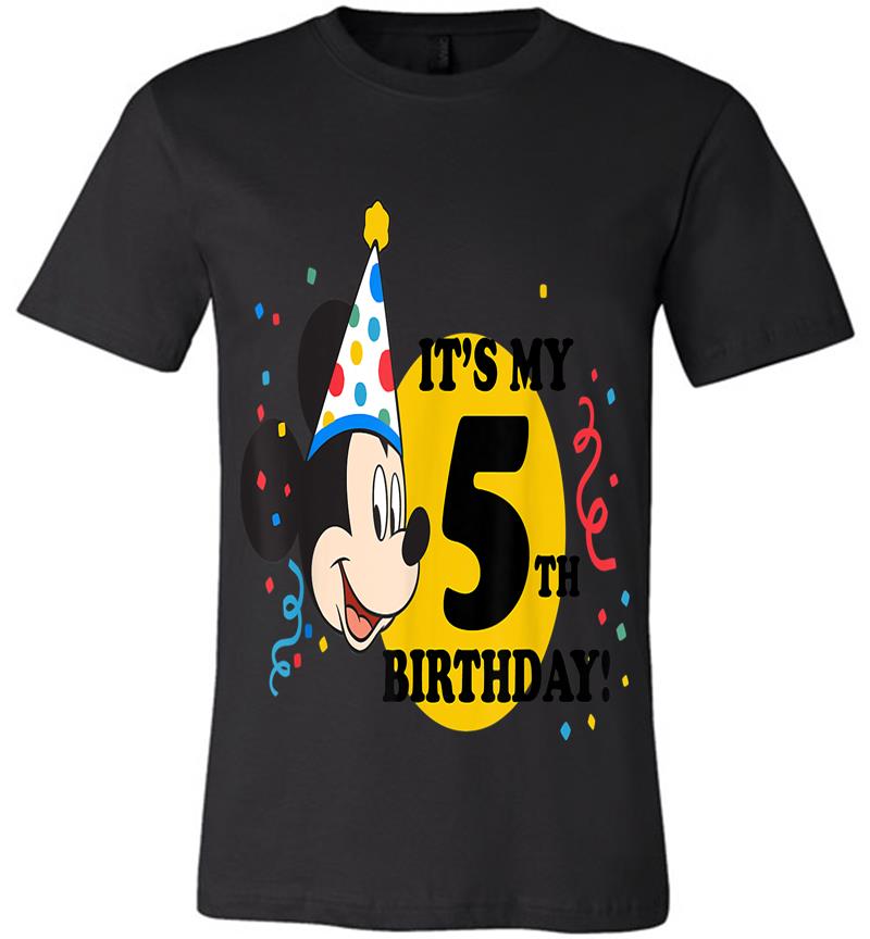Inktee Store - Disney Mickey Mouse 5Th Birthday Premium T-Shirt Image