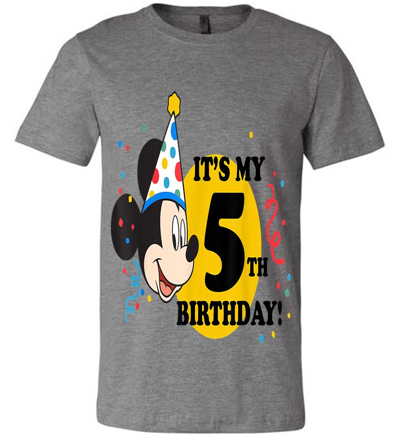 Inktee Store - Disney Mickey Mouse 5Th Birthday Premium T-Shirt Image