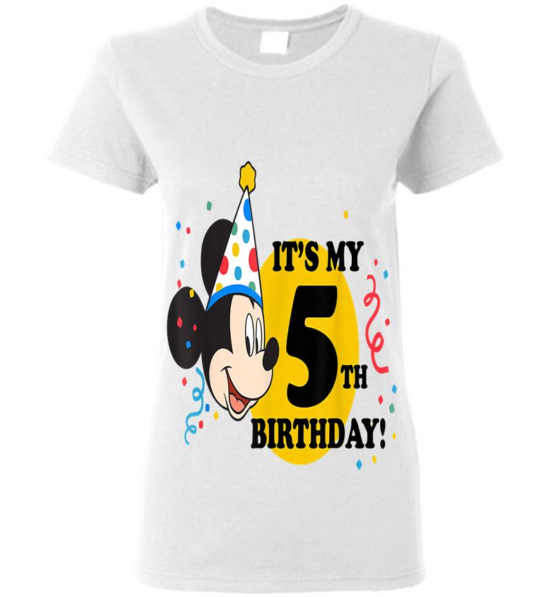 Inktee Store - Disney Mickey Mouse 5Th Birthday Womens T-Shirt Image