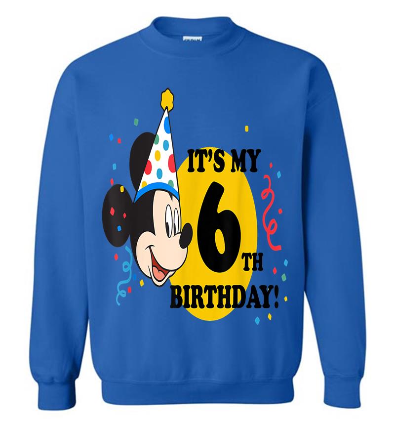 Inktee Store - Disney Mickey Mouse 6Th Birthday Sweatshirt Image