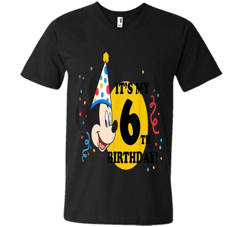 Disney Mickey Mouse 6th Birthday V-neck T-shirt