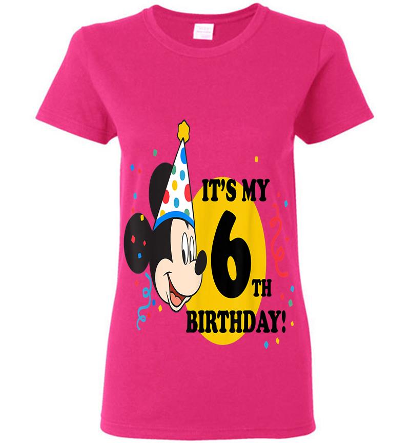 Inktee Store - Disney Mickey Mouse 6Th Birthday Womens T-Shirt Image