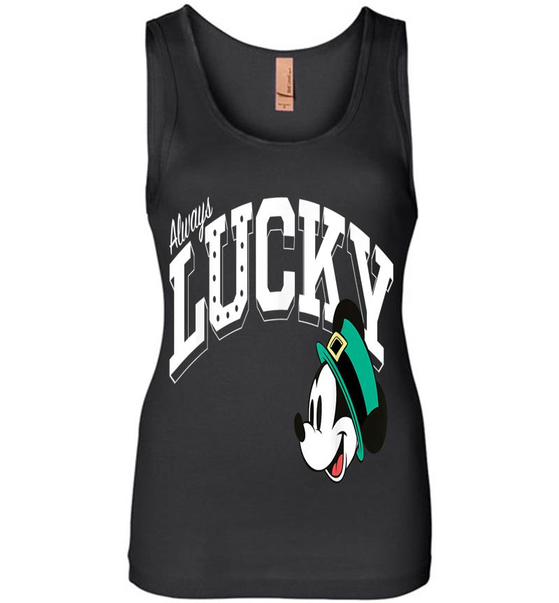 Disney Mickey Mouse Always Lucky St. Patrick'S Day Womens Jersey Tank Top