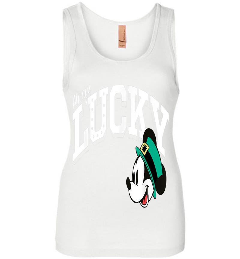 Inktee Store - Disney Mickey Mouse Always Lucky St. Patrick'S Day Womens Jersey Tank Top Image
