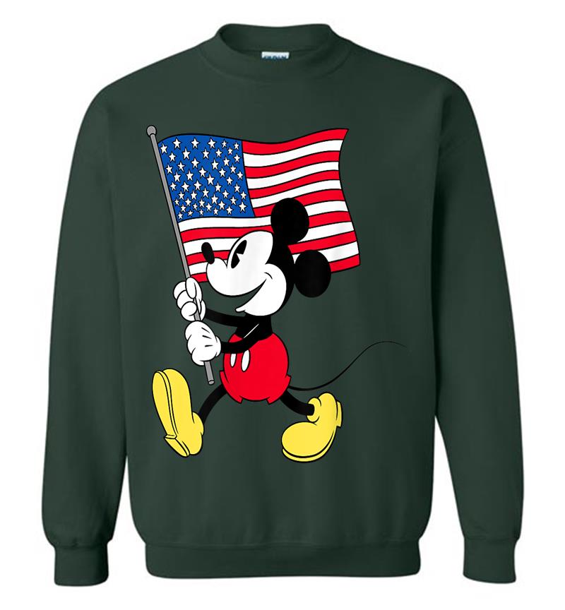 Inktee Store - Disney Mickey Mouse Americana Flag Sweatshirt Image