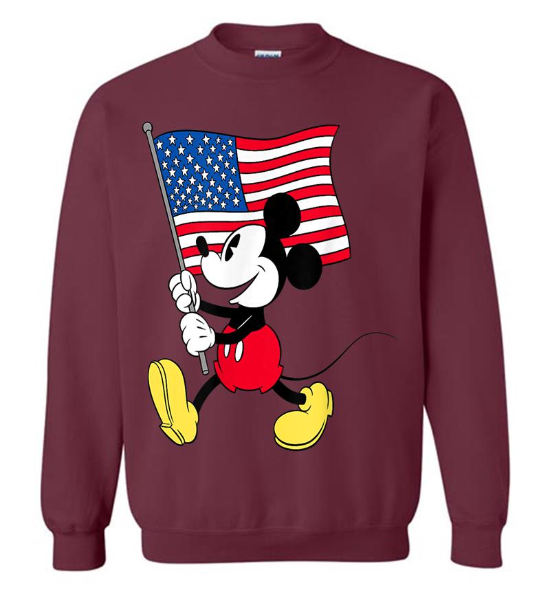 Inktee Store - Disney Mickey Mouse Americana Flag Sweatshirt Image