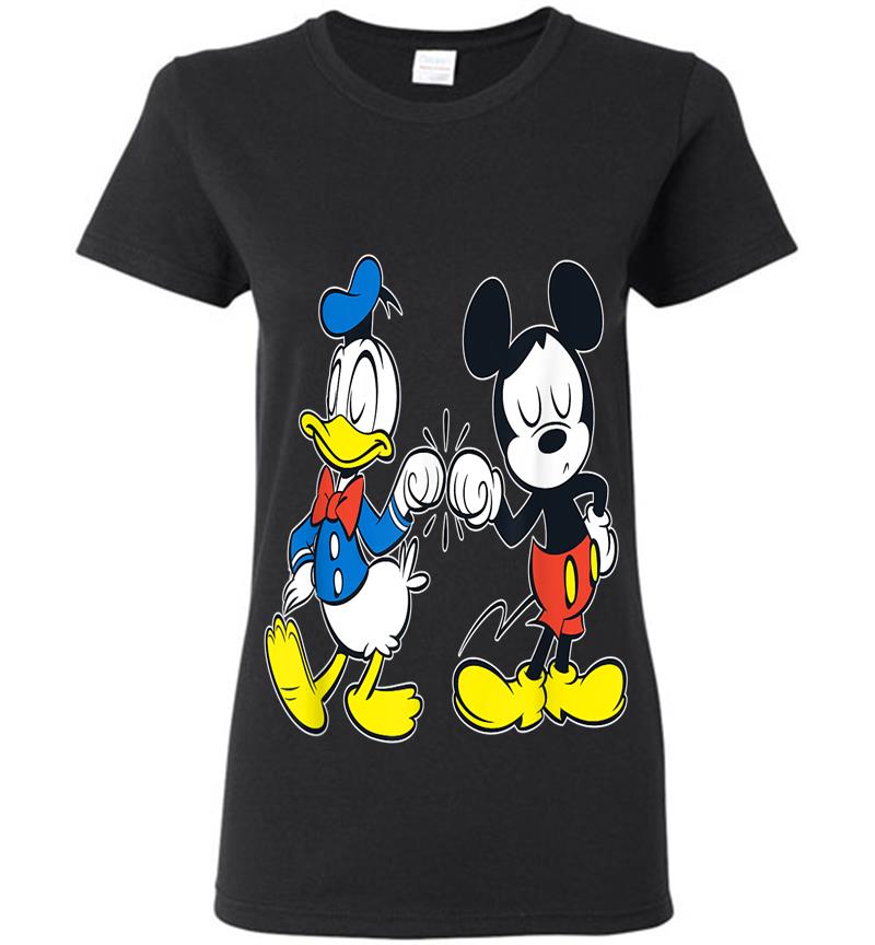 Disney Mickey Mouse And Donald Duck Best Friends Outline Womens T-shirt