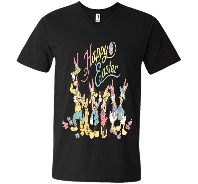Disney Mickey Mouse And Friends Bunny Ears Easter V-neck T-shirt