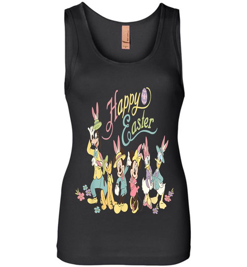 Disney Mickey Mouse And Friends Bunny Ears Easter Womens Jersey Tank Top
