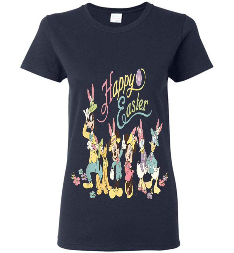 Inktee Store - Disney Mickey Mouse And Friends Bunny Ears Easter Womens T-Shirt Image