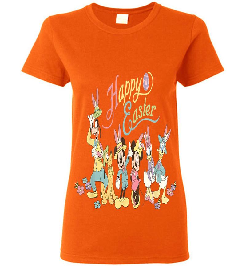 Inktee Store - Disney Mickey Mouse And Friends Bunny Ears Easter Womens T-Shirt Image